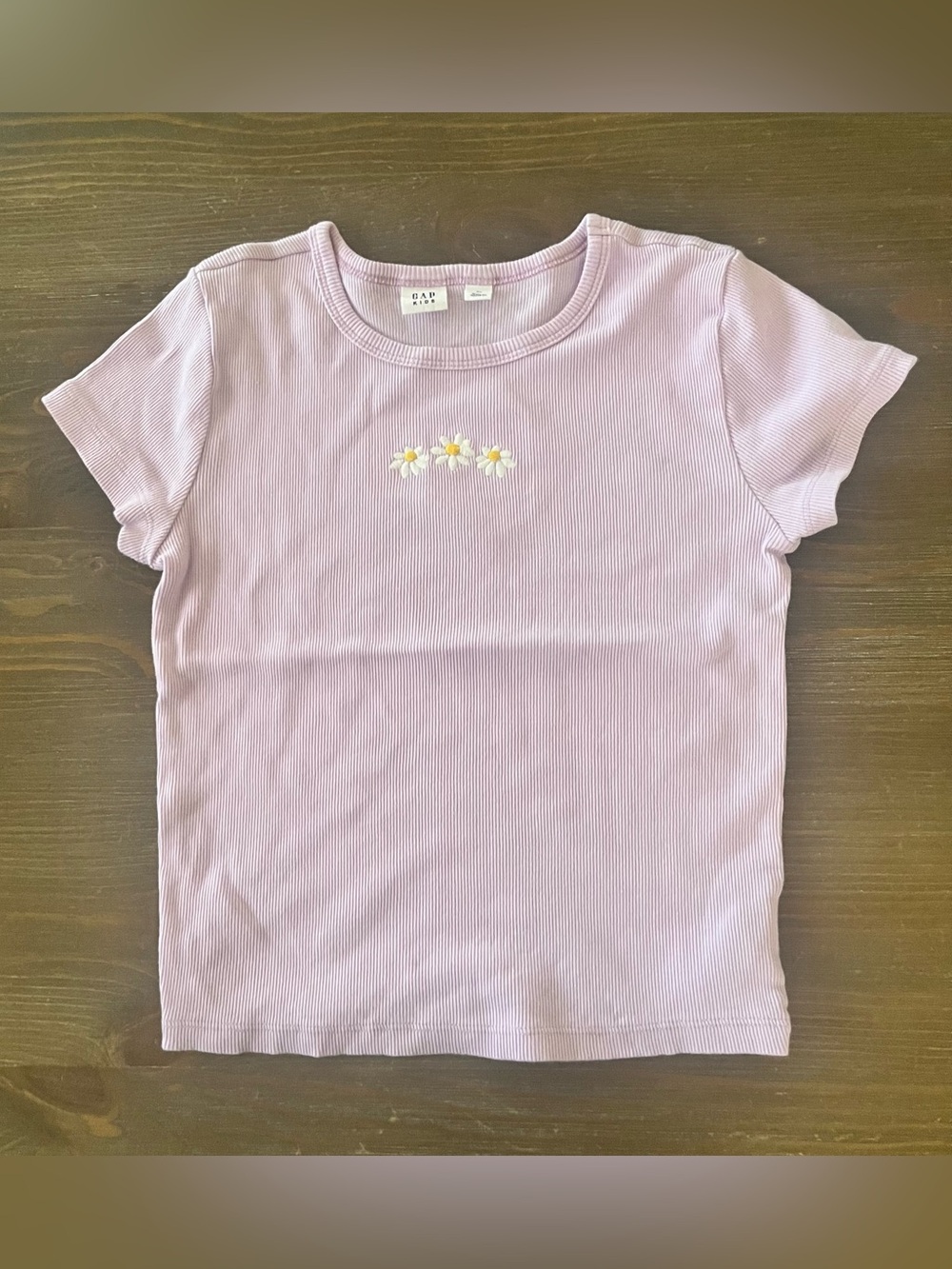 GAP Kids Girls Size XL Lavender Ribbed T-Shirt Floral
